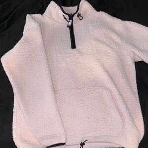 PINK Victoria's Secret Light Pink Sherpa Turtleneck Sweater
